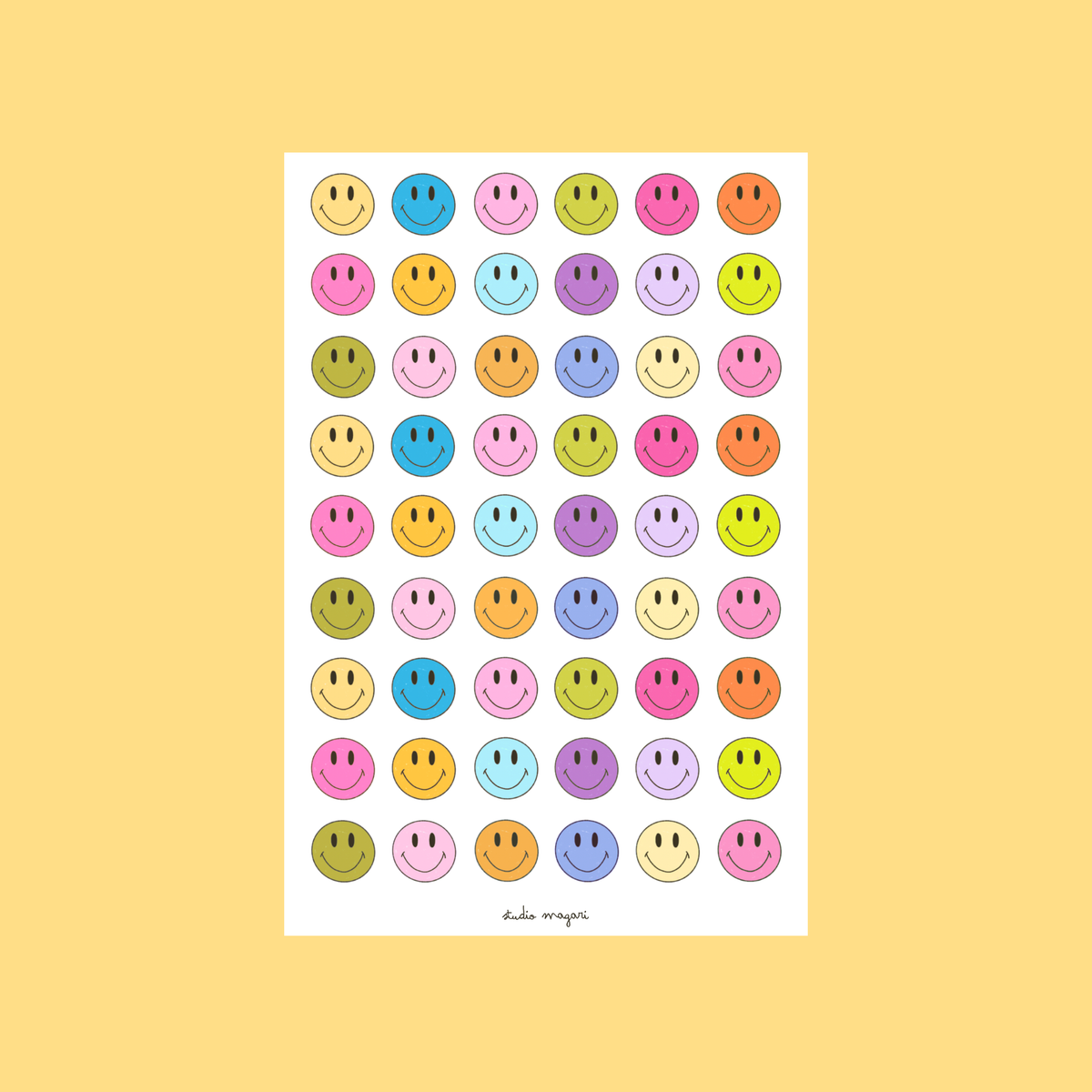 Planche de stickers - Smileys arc-en-ciel