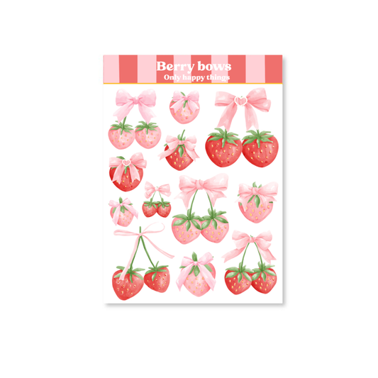 Planche de stickers - Cerises à noeuds