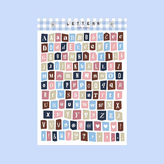 Planche de stickers - Alphabet Cosy