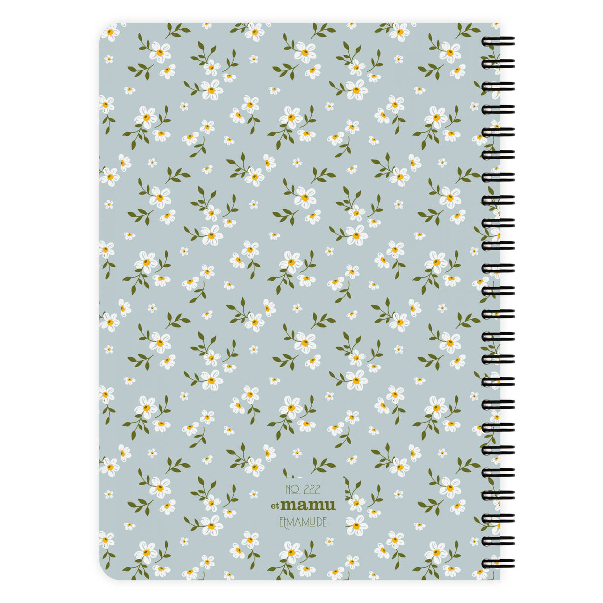 Carnet à spirale ligné - Floral bohème bleu