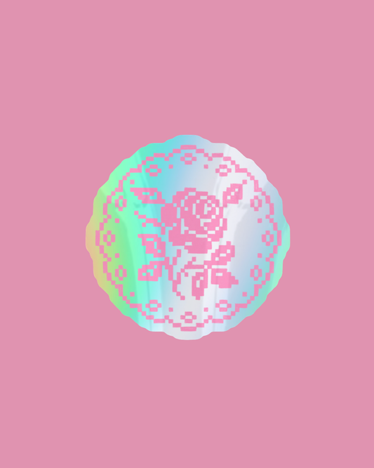 Sticker - Fleur broderie holographique