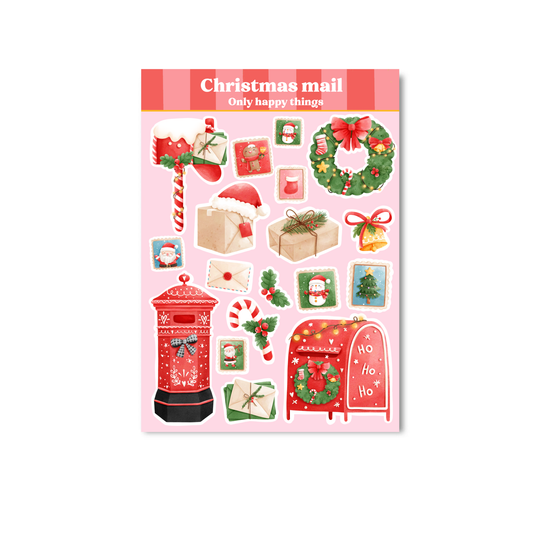 Planche de stickers - Courrier de Noël