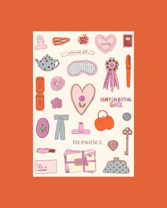 Planche de stickers - Sentimental Girl