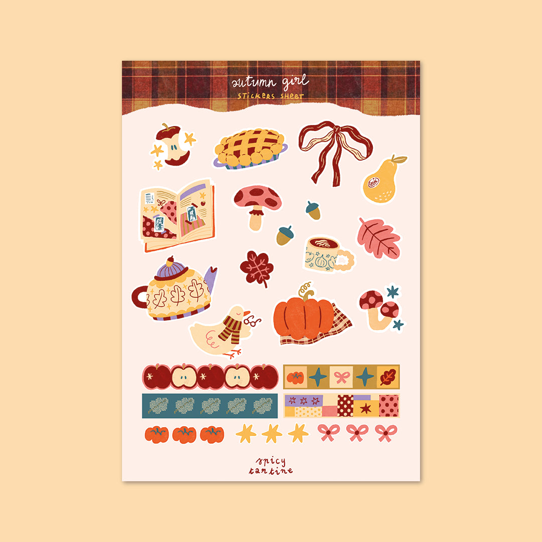 Planche de stickers - Autumn girl