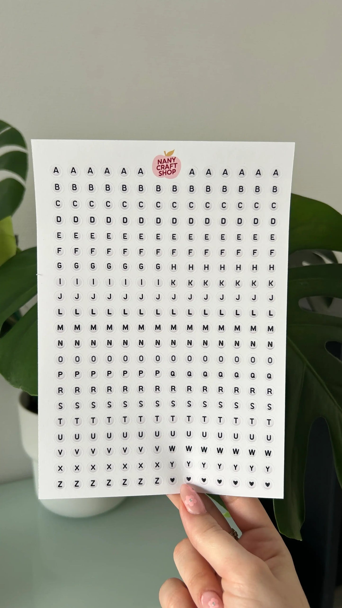 Planche de stickers - Alphabet perle