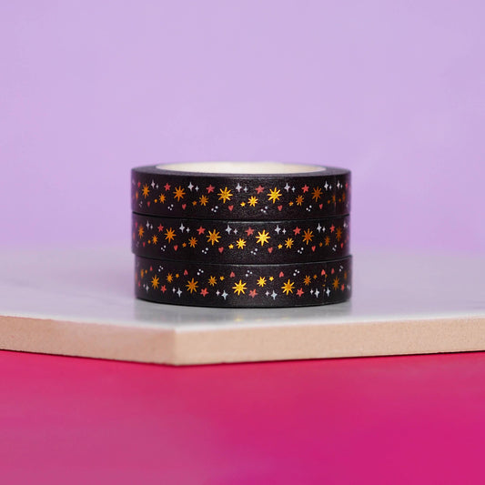 Washi Tape - Étoiles Noires