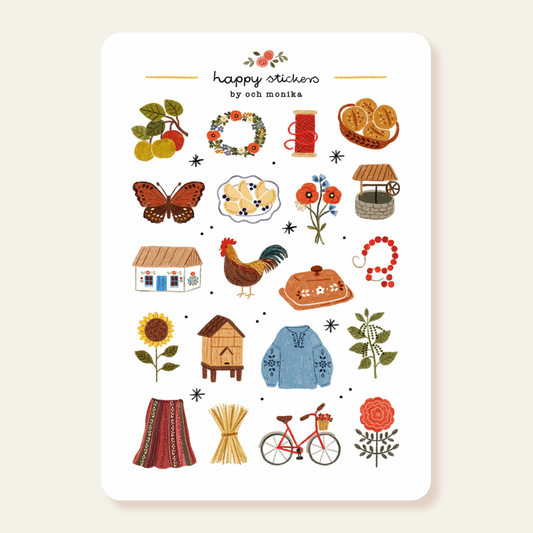 Planche de stickers - Folk Cottage