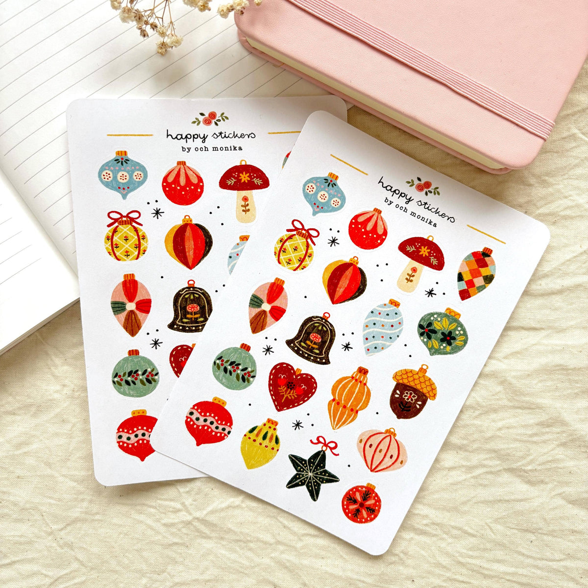 Planche de stickers - Boules de Noël