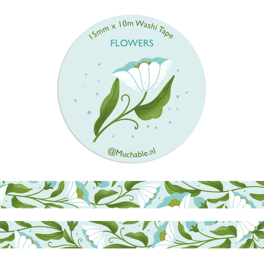 Washi Tape - Fleurs Blanches