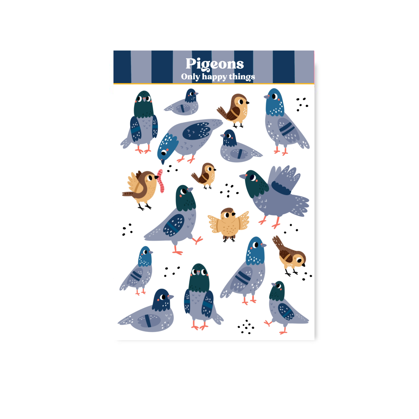 Planche de stickers - Pigeons