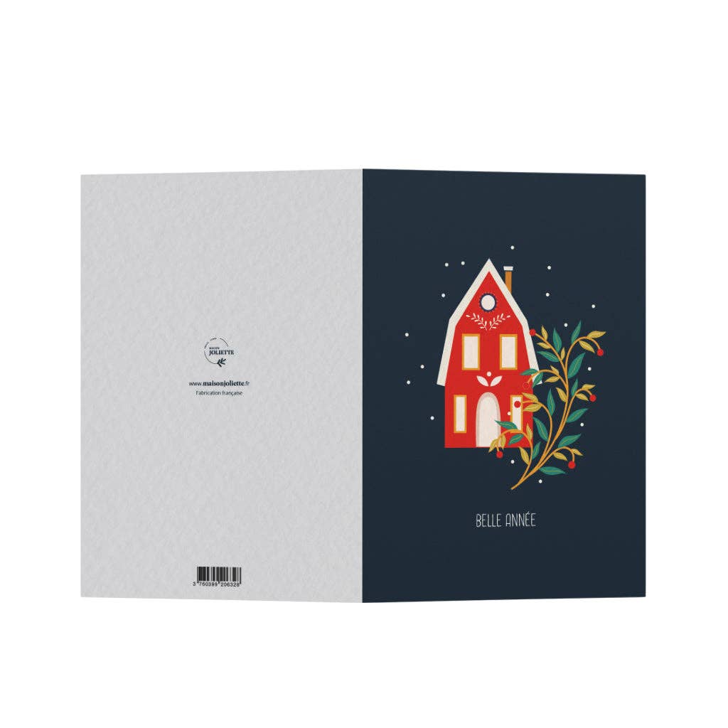 Carte de vœux - Maisonnette rouge