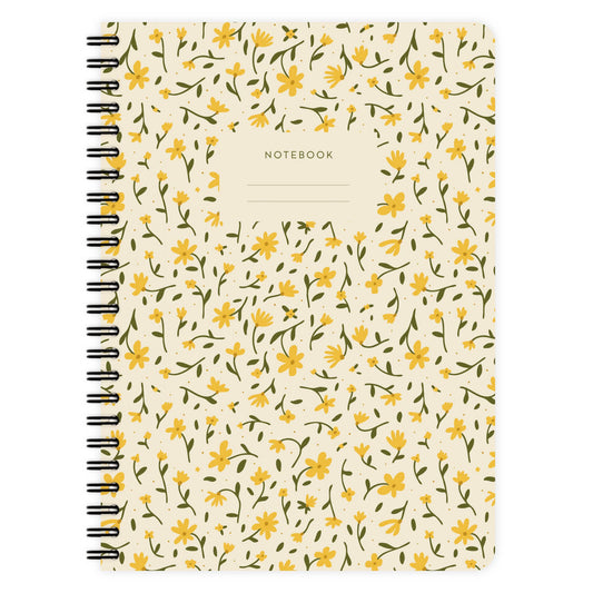 Carnet à spirale vierge - Floral bohème