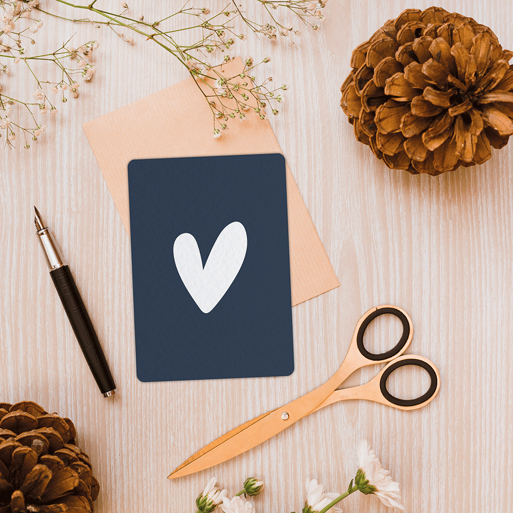 Carte postale - Cœur bleu