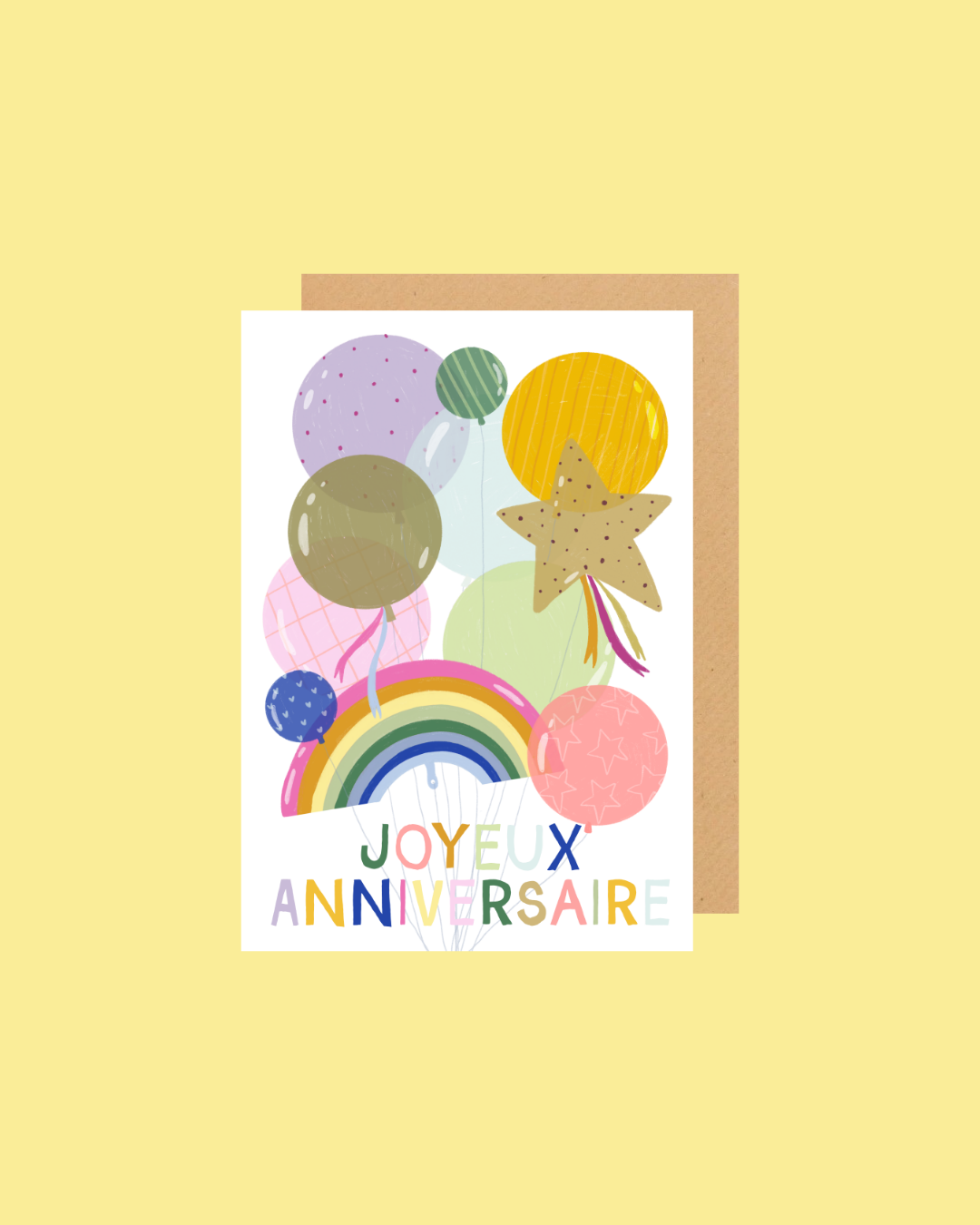 Carte de voeux - Ballons d'anniversaire