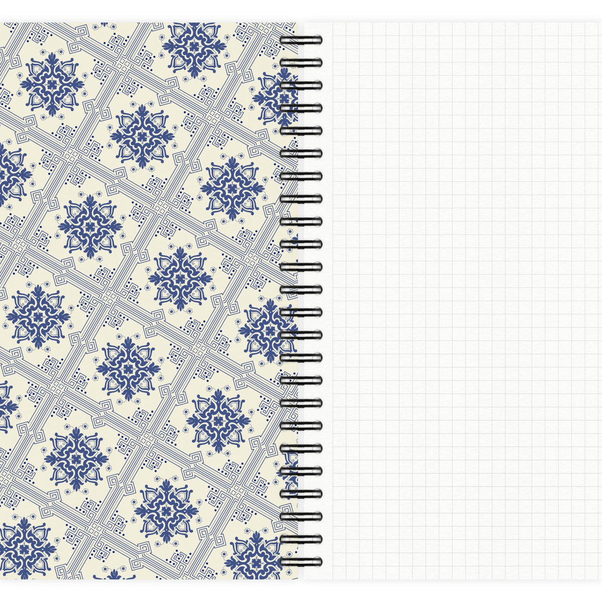 Carnet à spirale à carreaux - Azulejos bleu