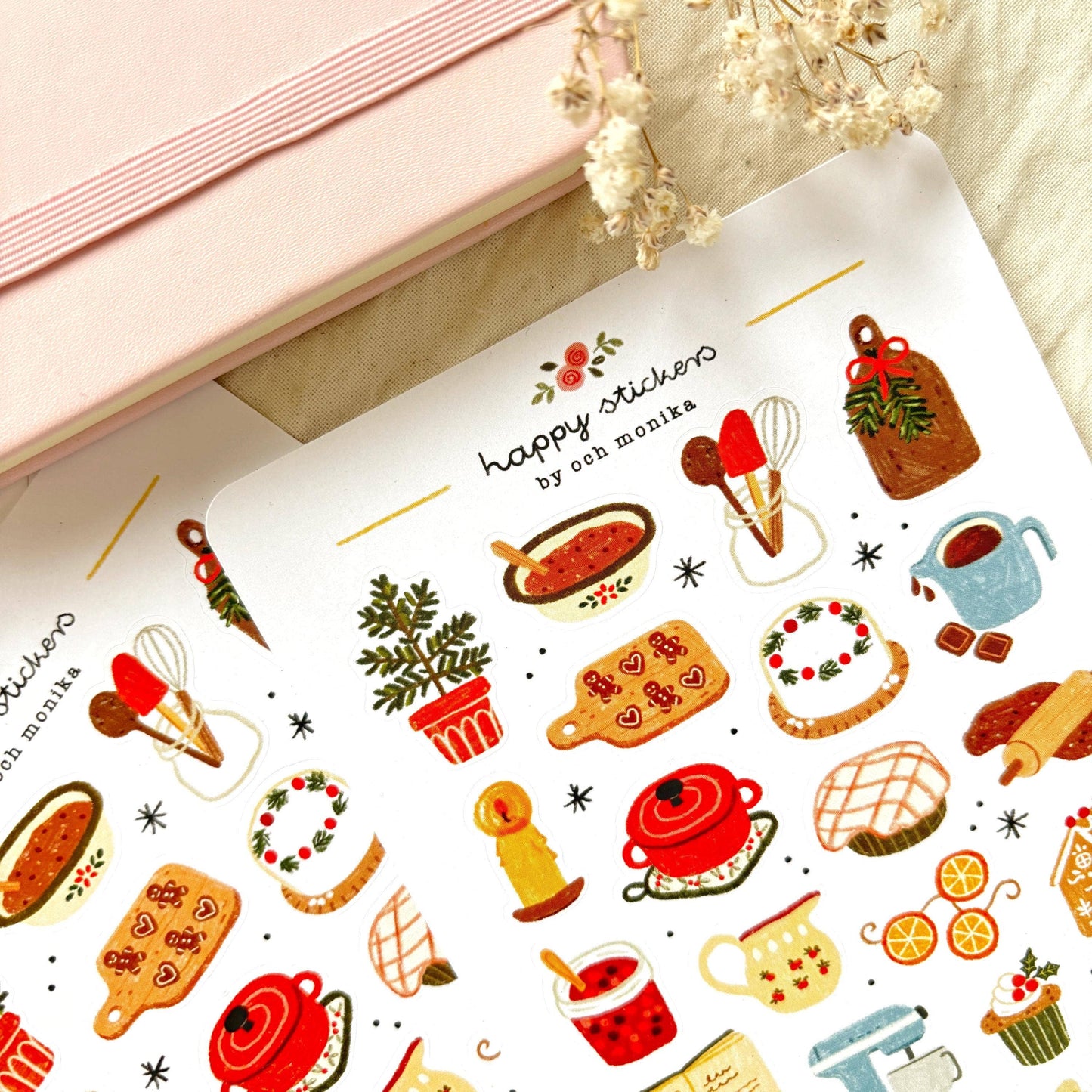 Planche de stickers - Pâtisserie hivernale