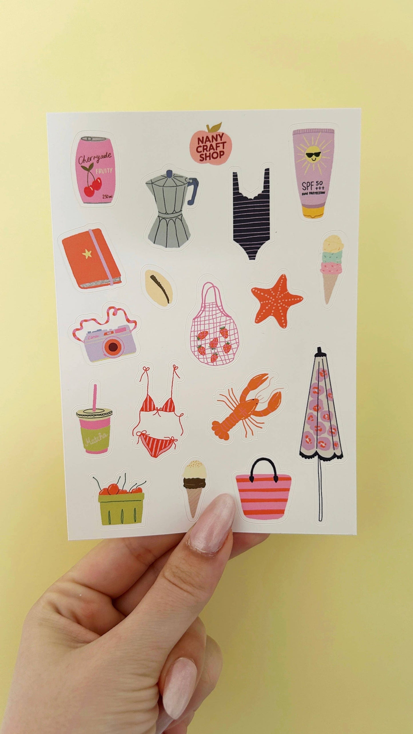 Planche de stickers - Plage