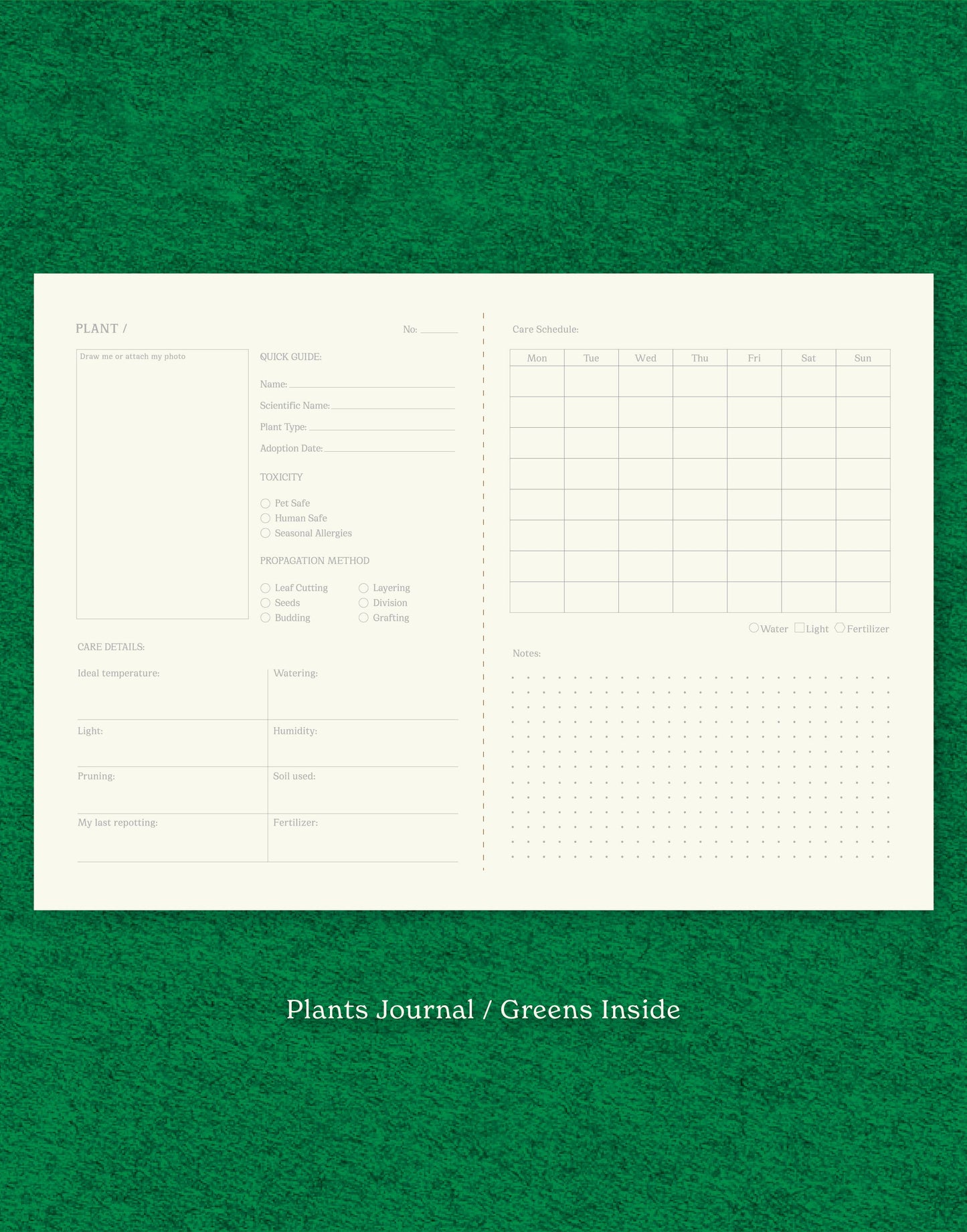 Carnet - Soin des plantes