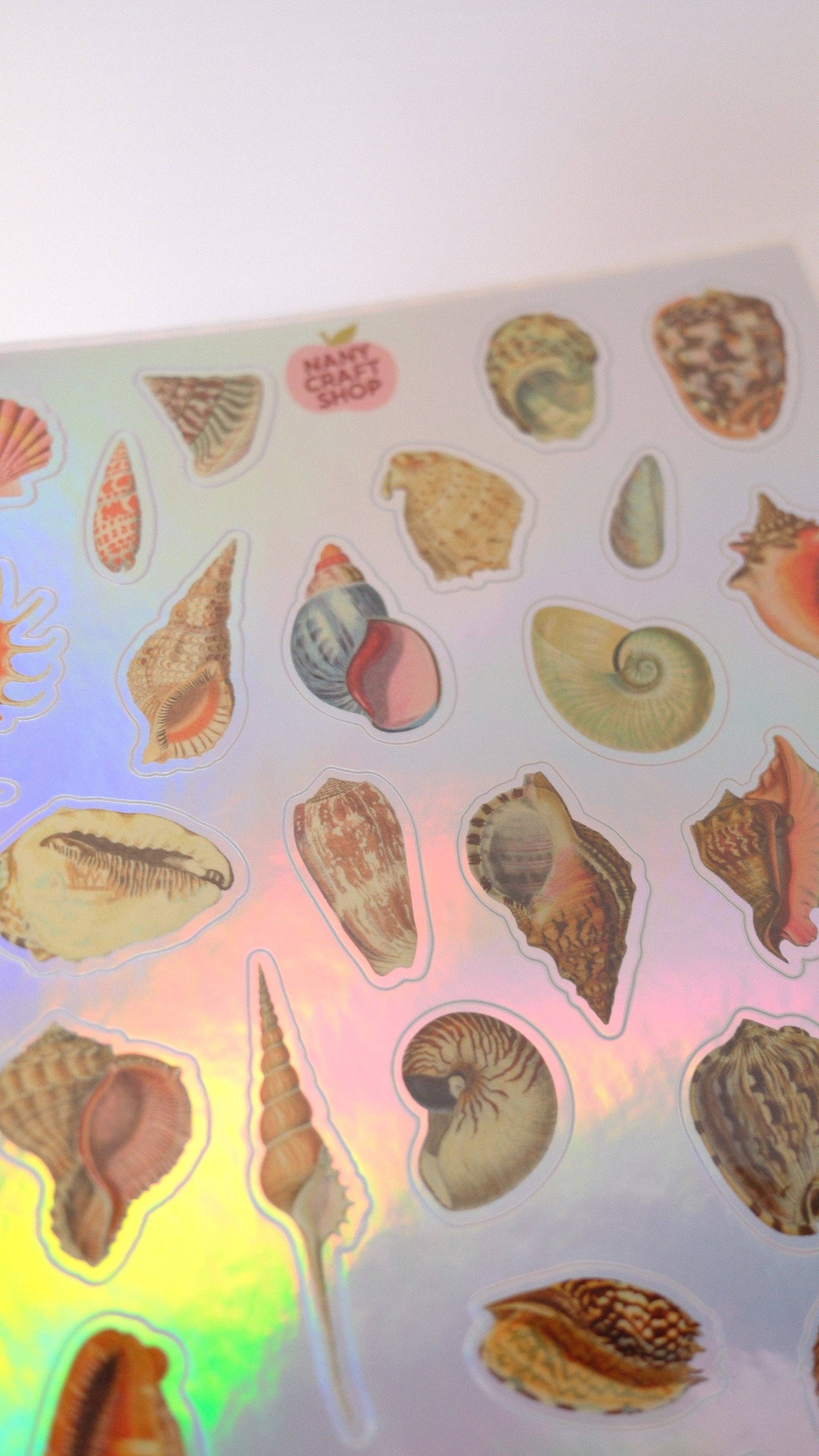 Planche de stickers - Coquillages Holographiques