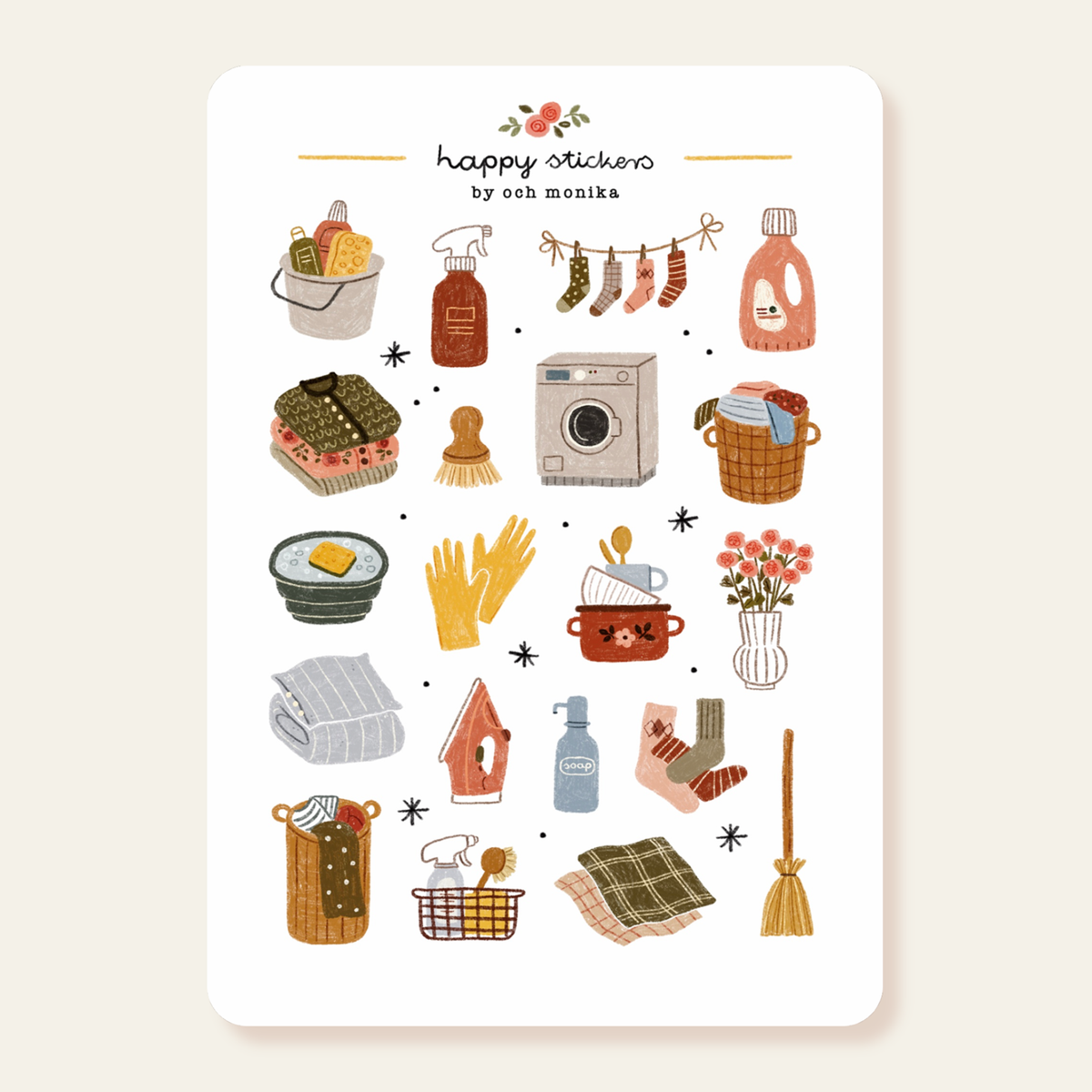 Planche de stickers - Journée de ménage