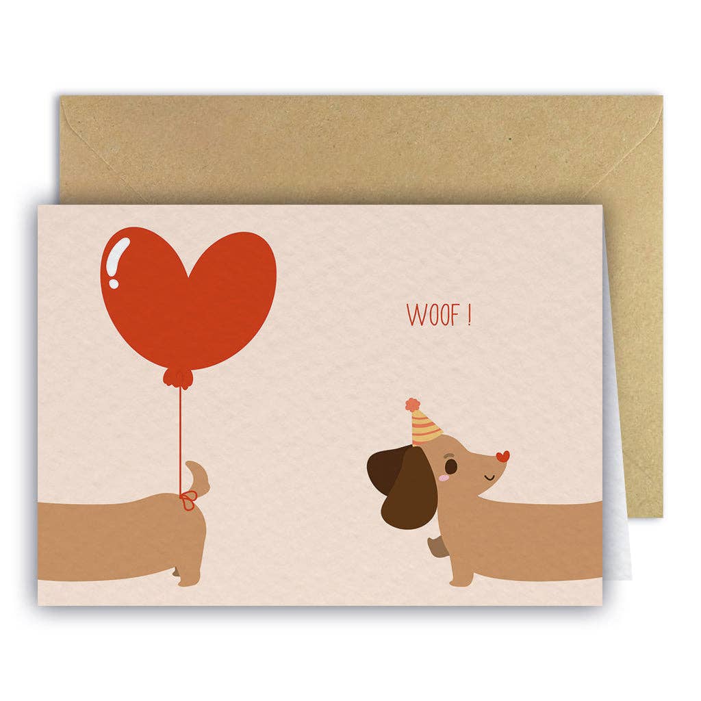 Carte de vœux - Chiens saucisse