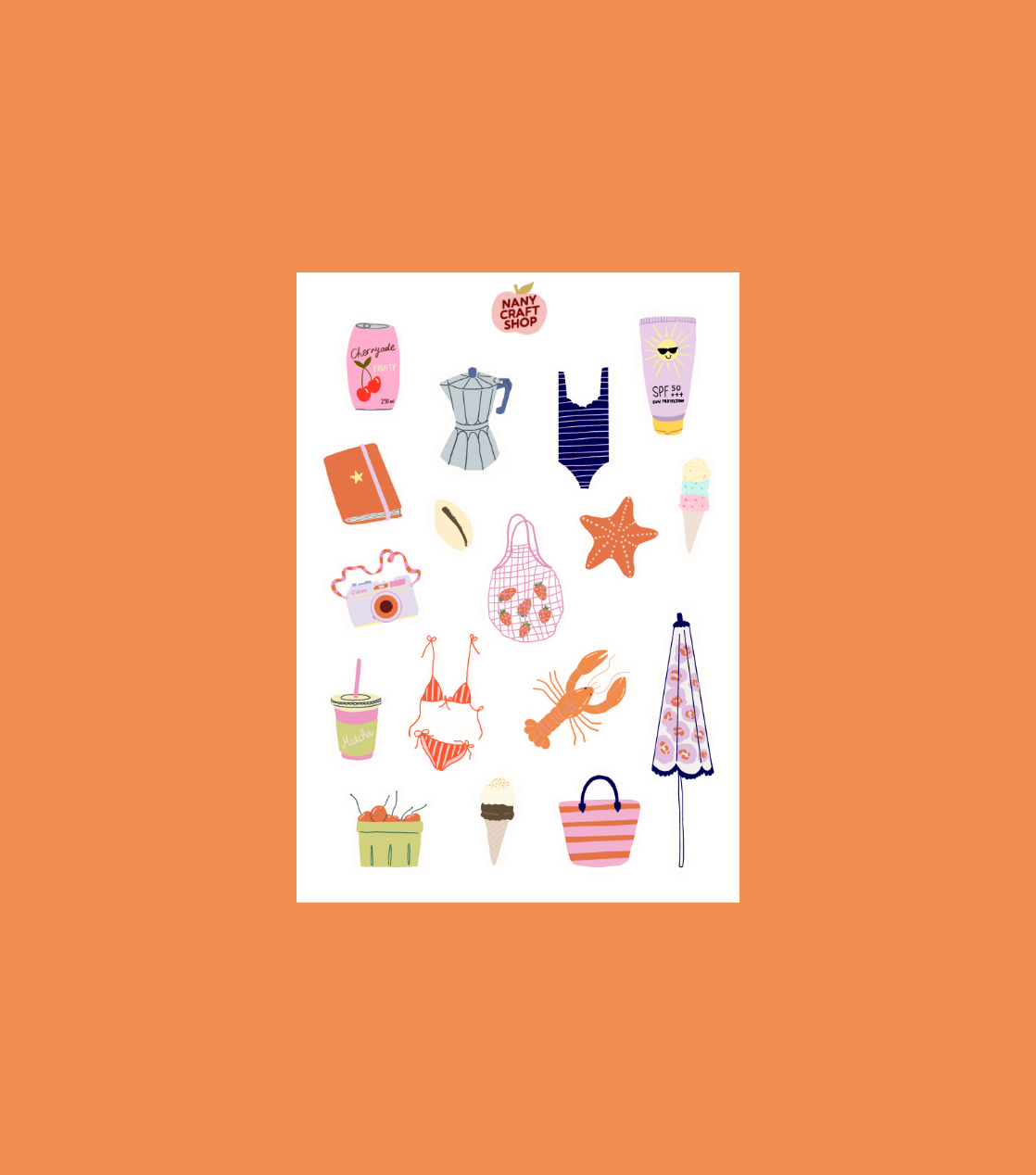 Planche de stickers - Plage