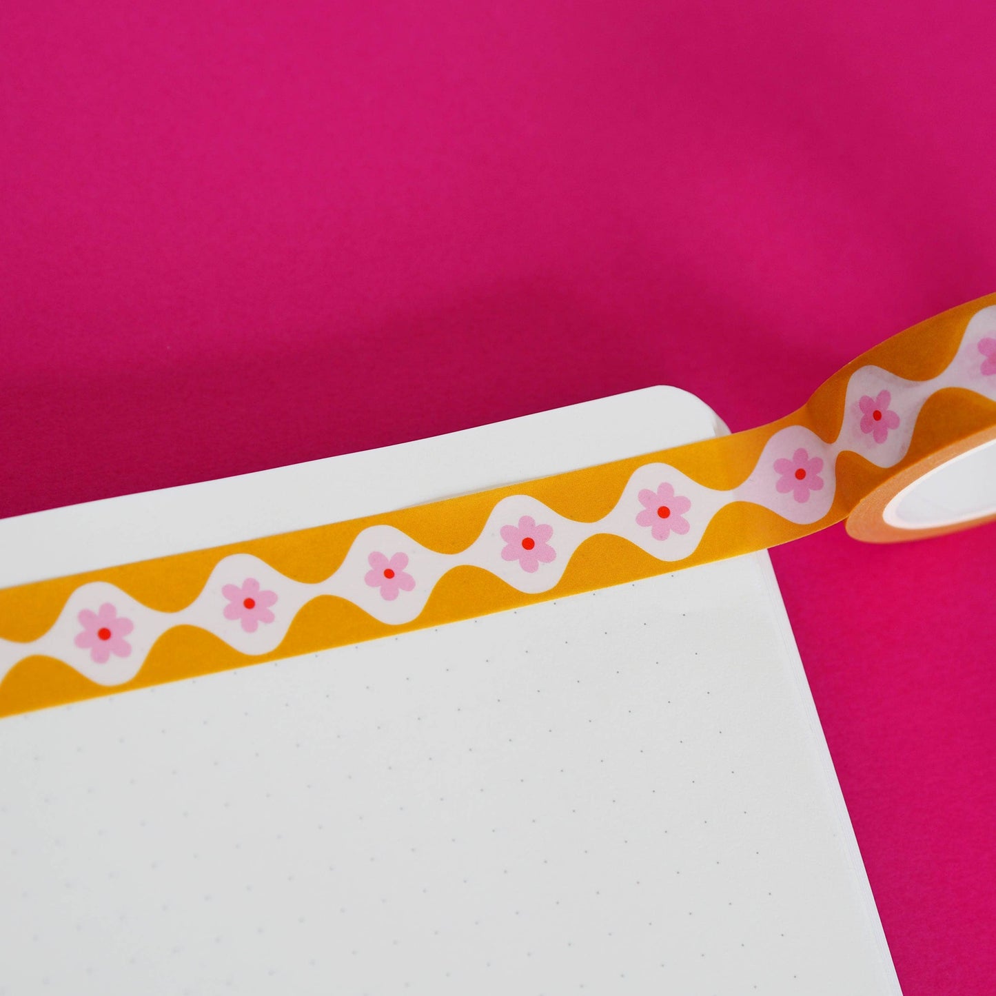 Washi Tape - Fleurs Jaunes Ondulantes