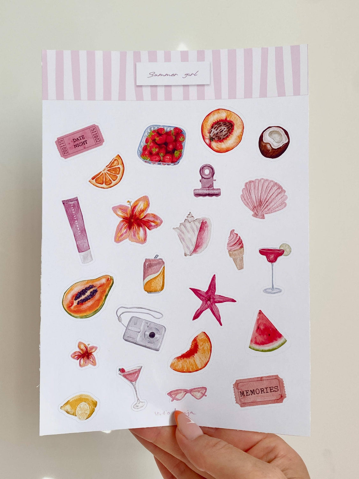 Planche de stickers - Summer girl