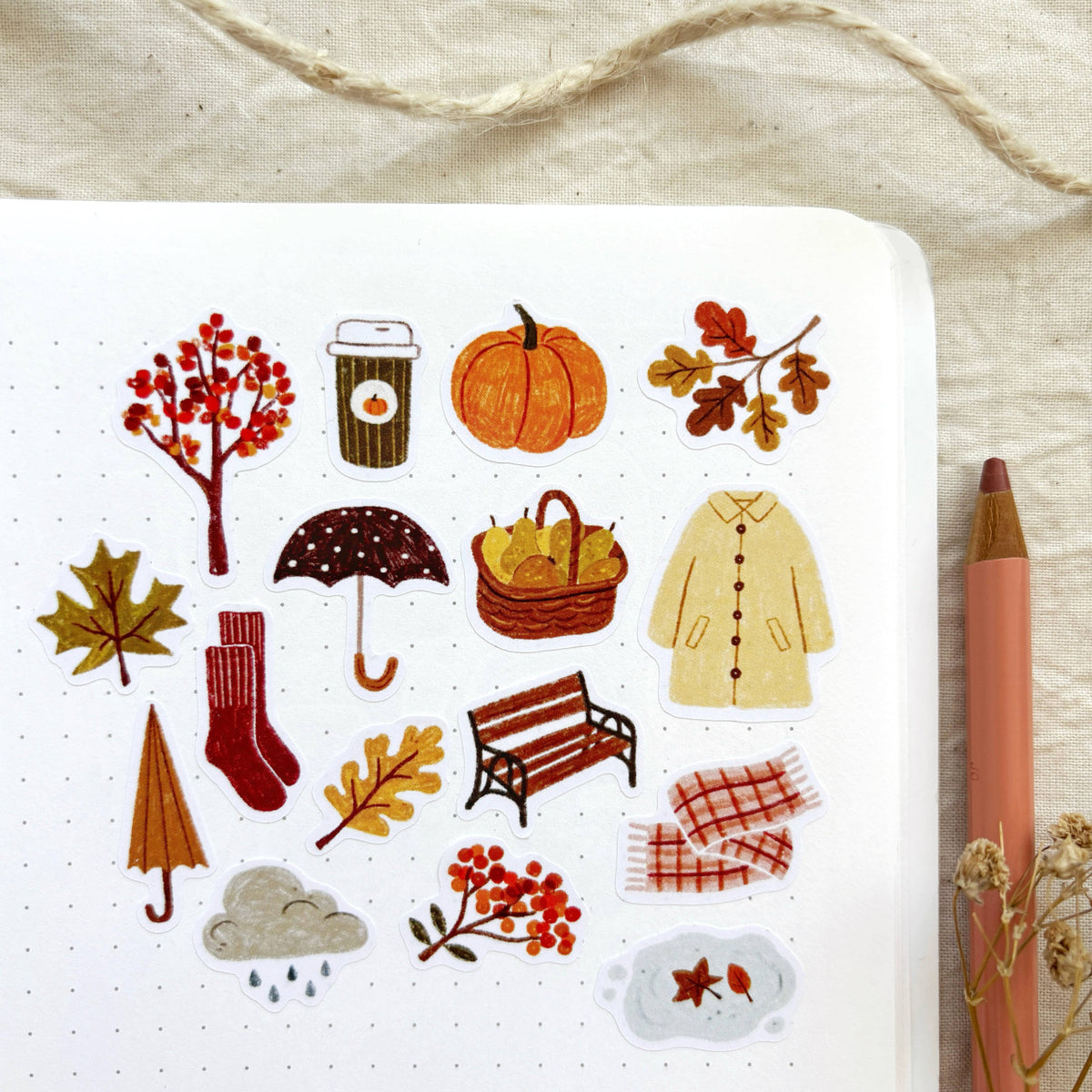 Planche de stickers - Balade d'automne