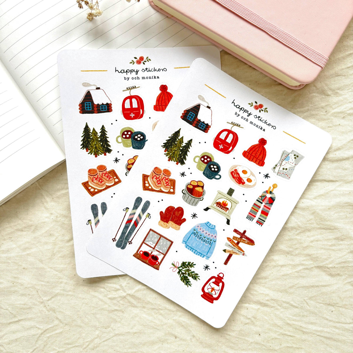Planche de stickers - Pentes enneigées
