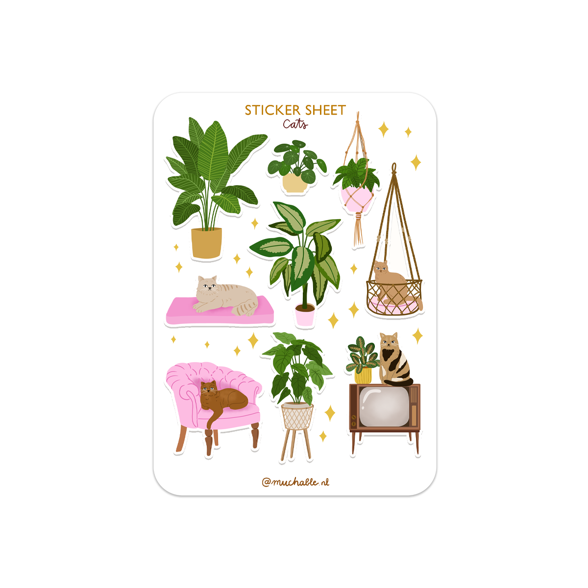 Planche de stickers - Chats mignons