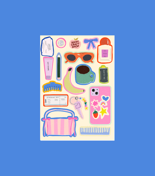 Planche de stickers - Sac à main