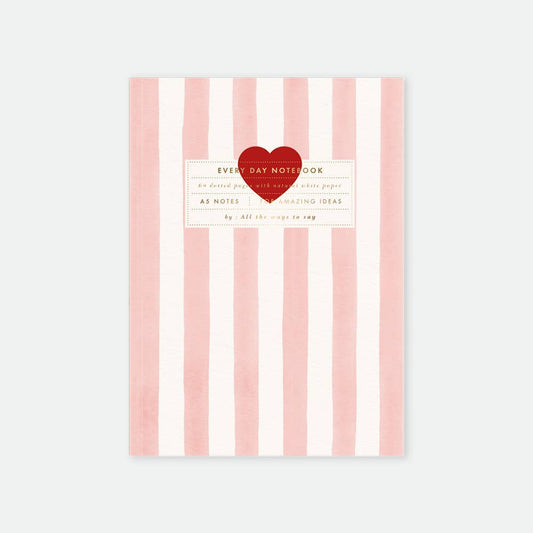 Carnet à rayures roses