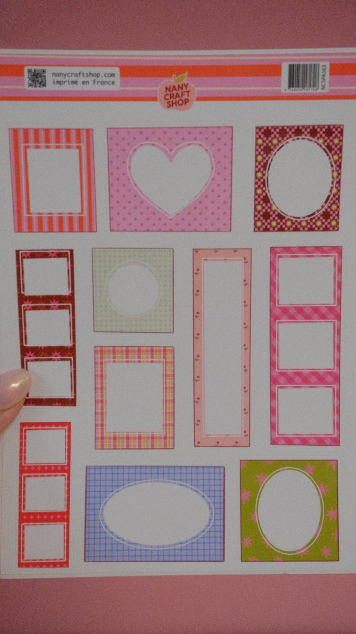 Planche de stickers - Cadres photos