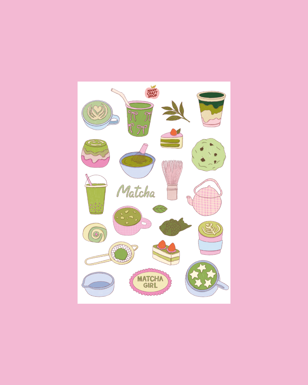 Planche de stickers - Matcha