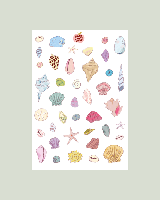 Planche de stickers - Mini Coquillages
