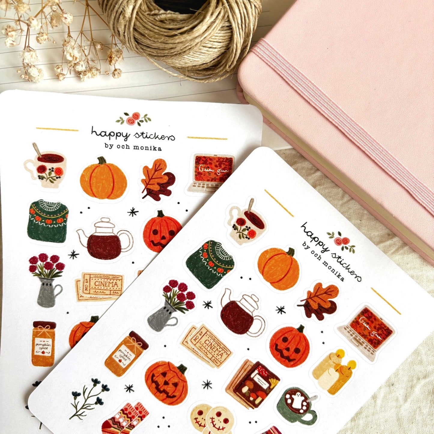 Planche de stickers - Halloween Cosy