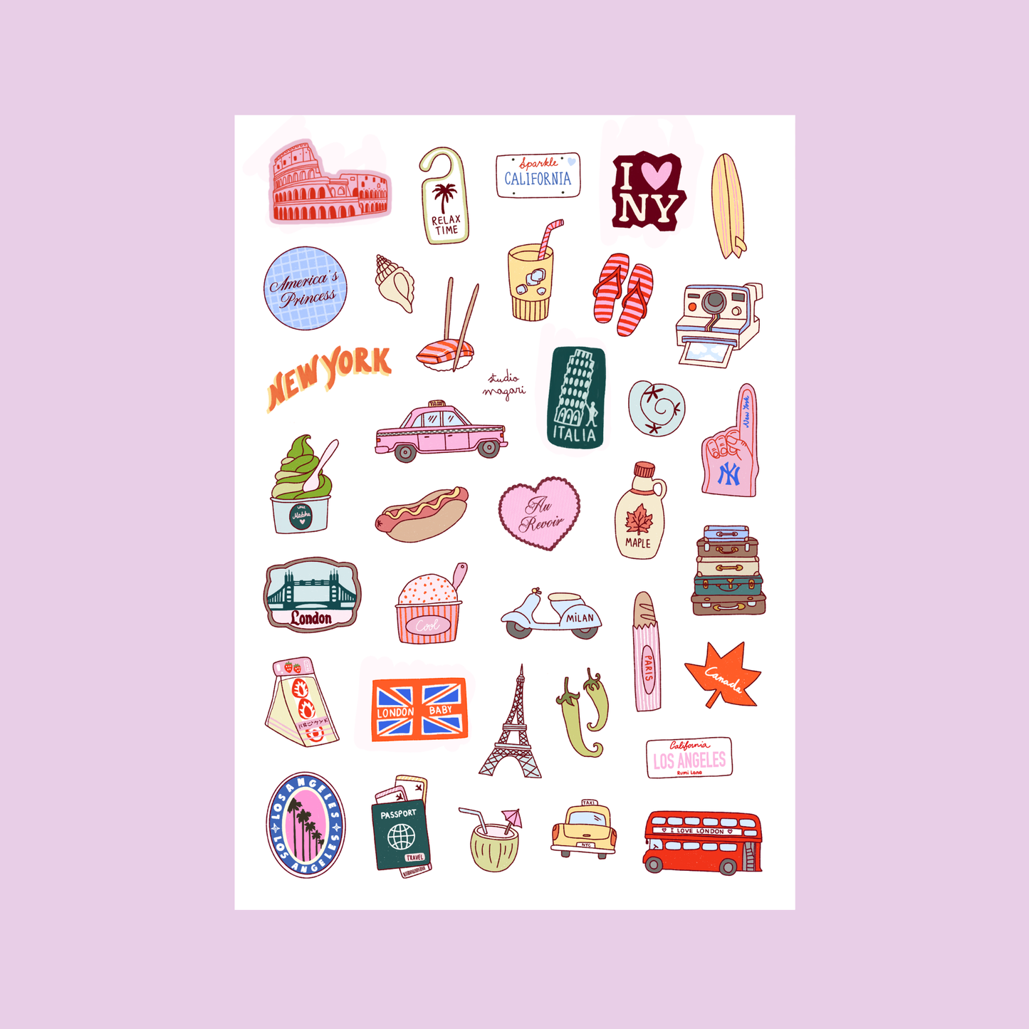 Planche de stickers - Voyage
