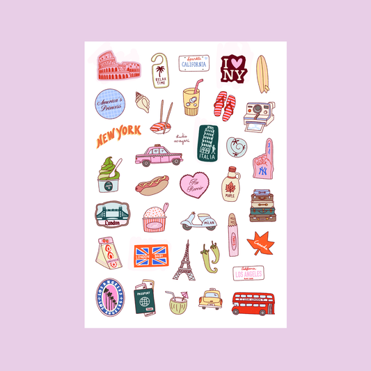 Planche de stickers - Voyage