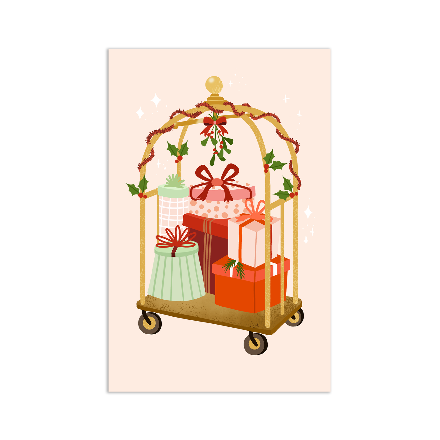 Mini-Carte - Chariot de cadeaux