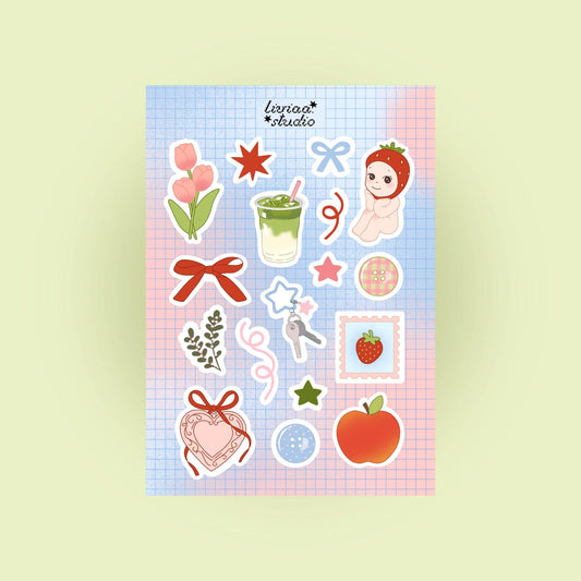 Planche de stickers - Blue Matcha