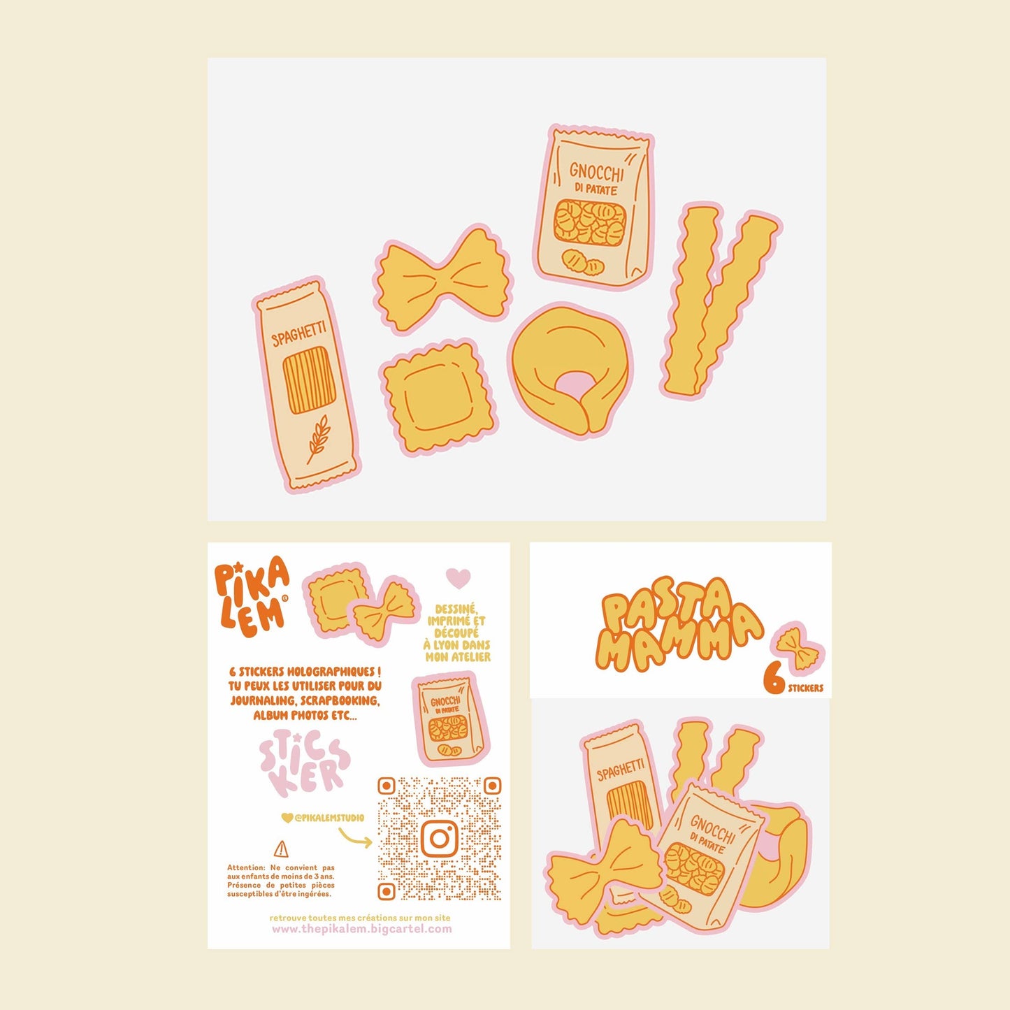 Lot de stickers - Pasta Mamma