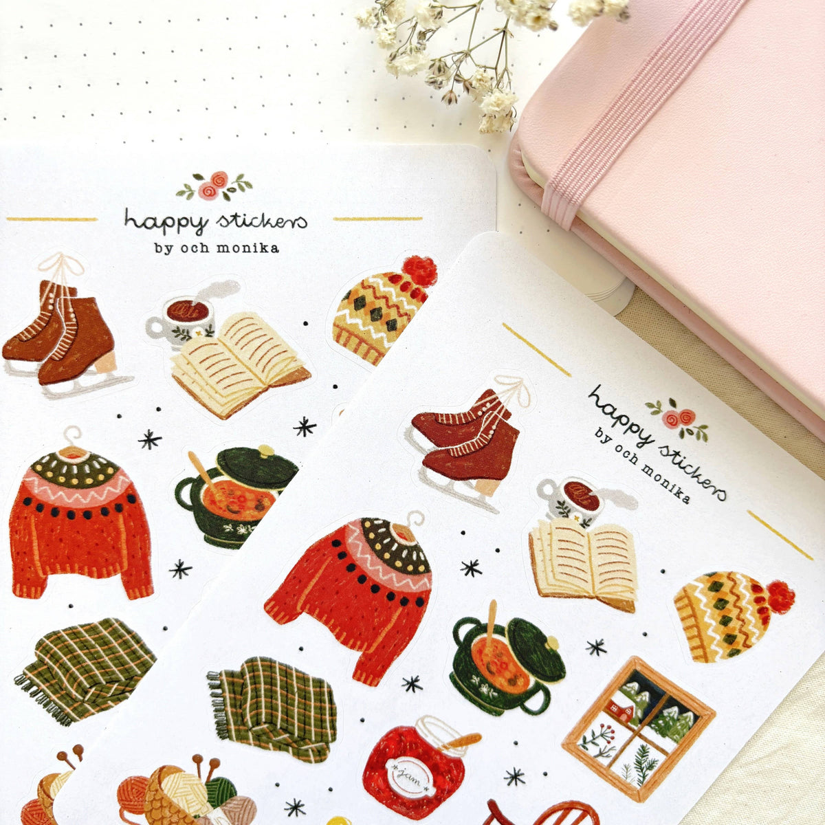 Planche de stickers - Hiver lent