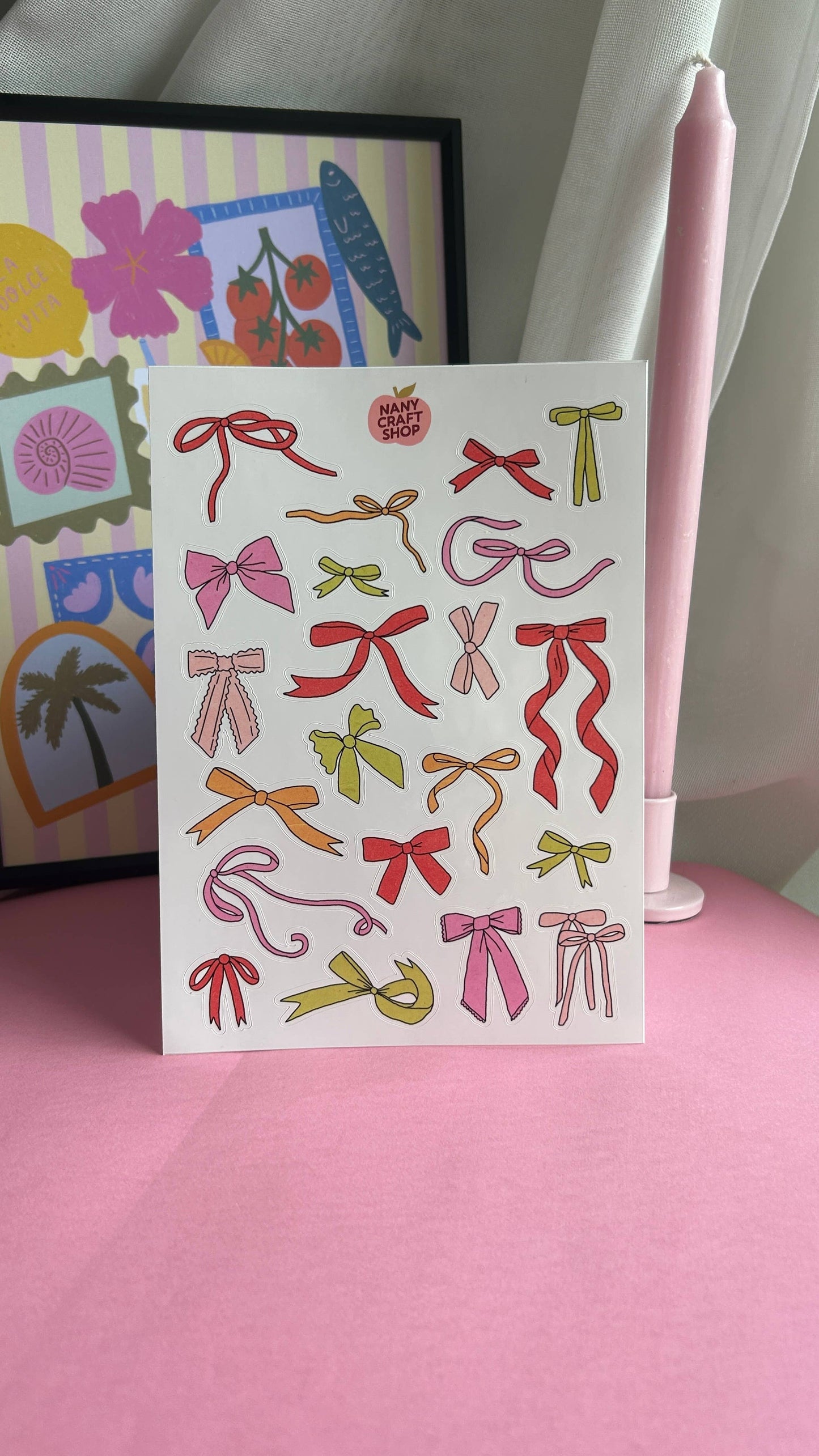 Planche de stickers - Noeuds girly