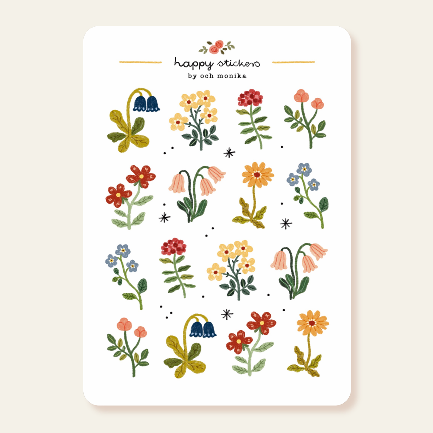 Planche de stickers - Fleurs