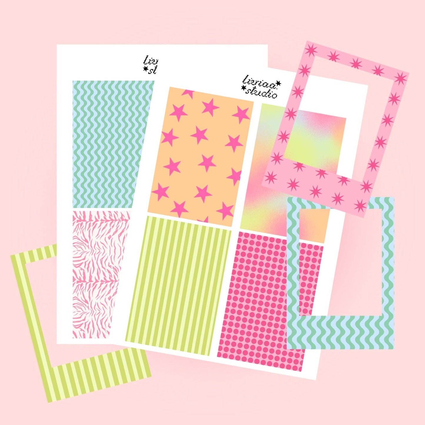 Planches de stickers x2 - Cadres Polaroïd
