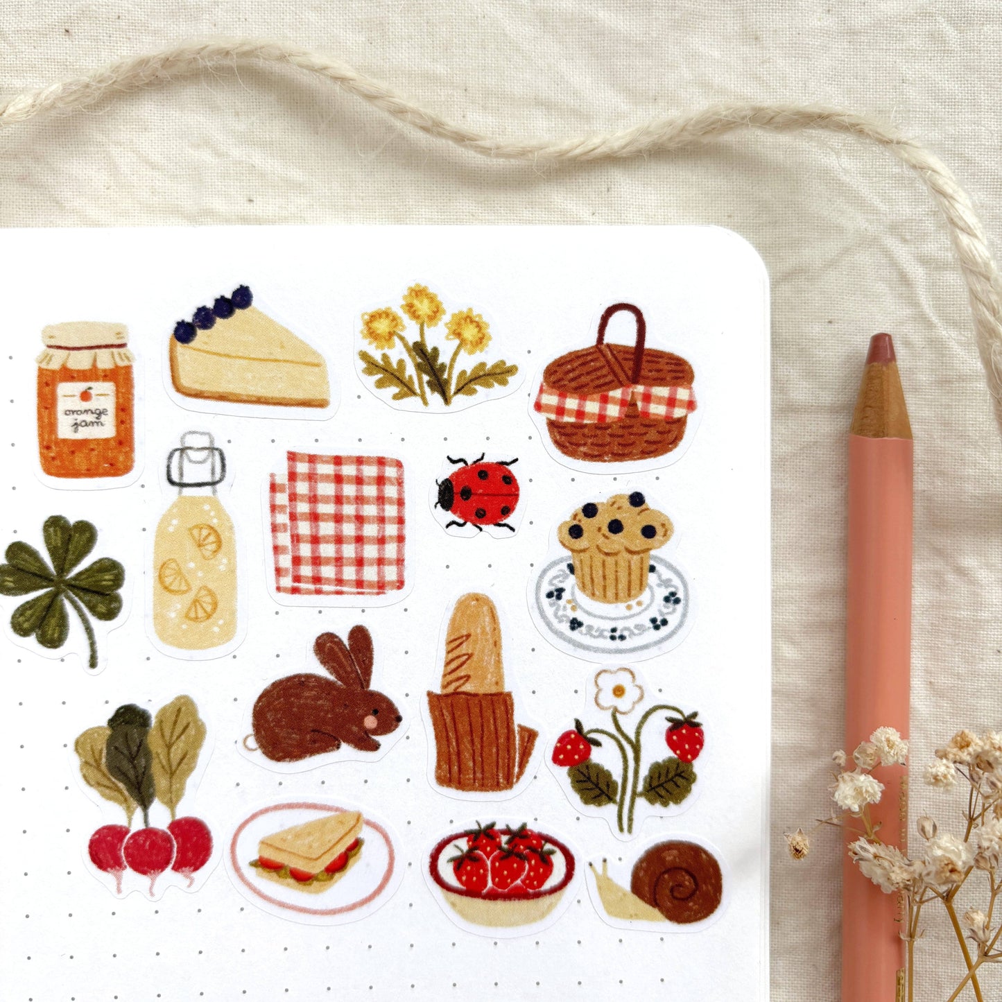 Planche de stickers - Pique-nique de printemps