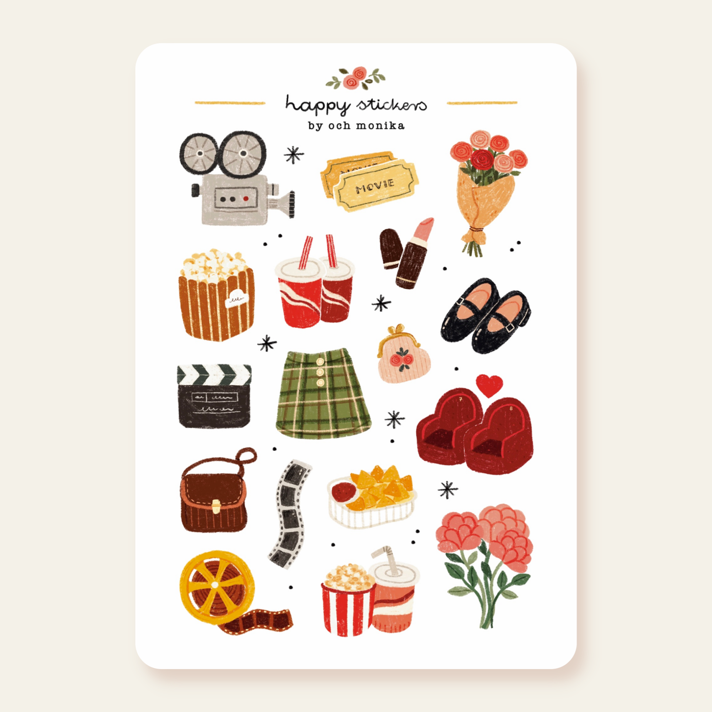 Planche de stickers - Soirée cinéma