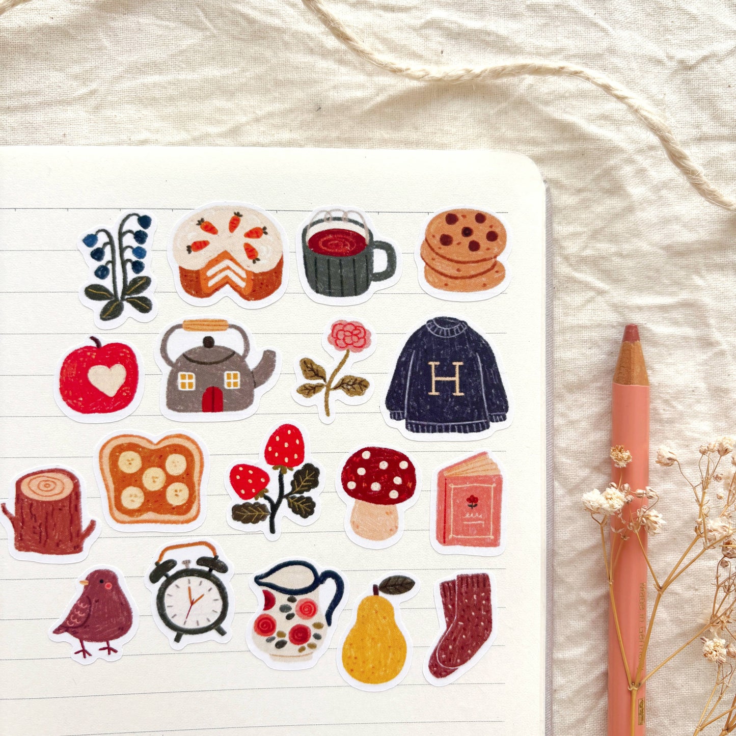 Planche de Stickers - Objets réconfortants