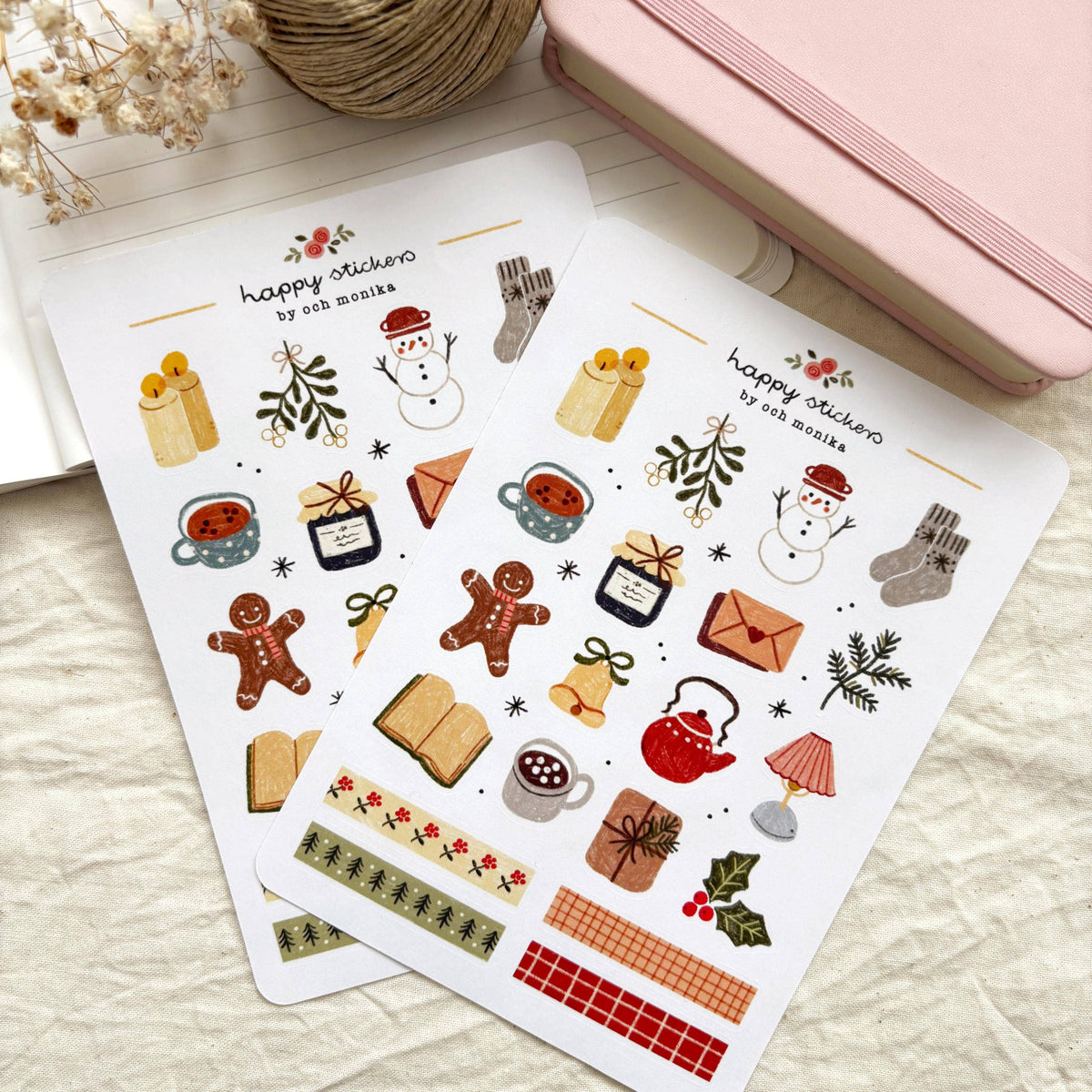 Planche de stickers - Ambiance cocooning de Noël